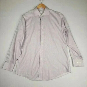 Brooks Brothers Mens Regent Dress Shirt‎ Sz 16 4-5 Non Iron Red Blue Pinstripe